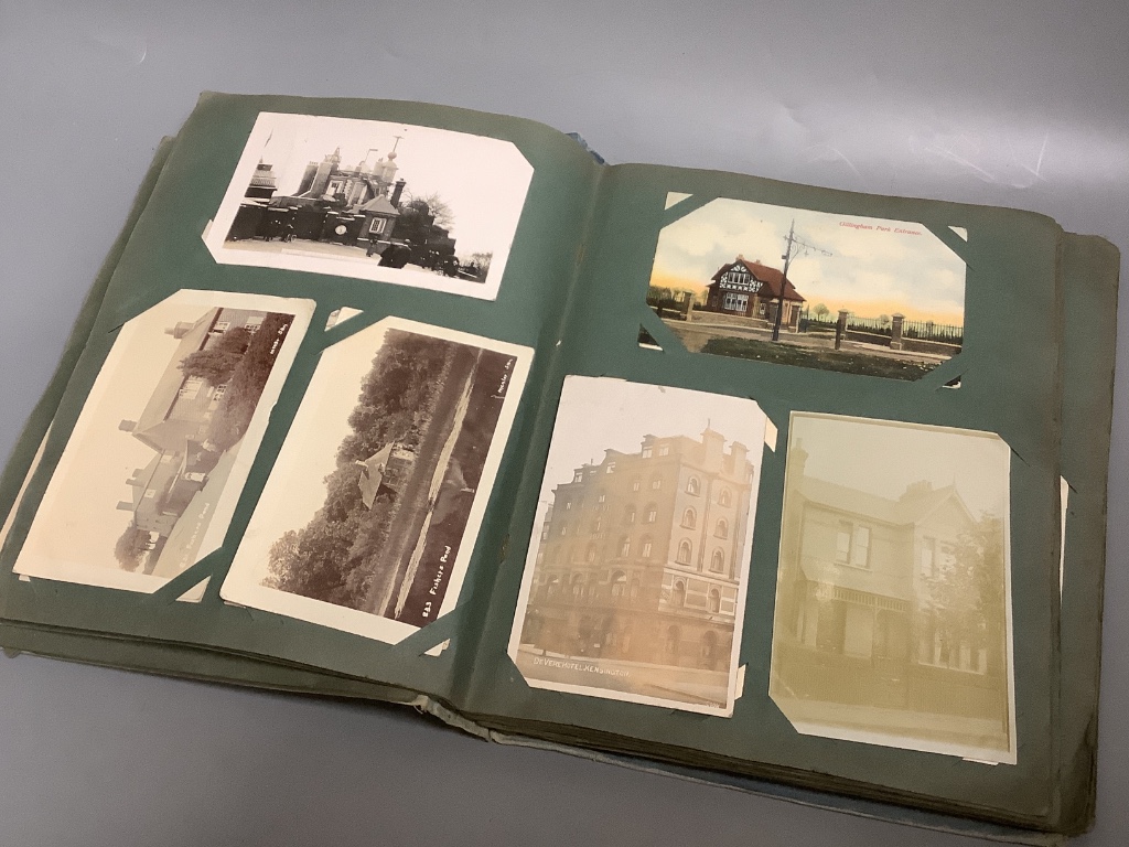 An Edwardian postcard album, British topographical to include Brighton West and Palace piers